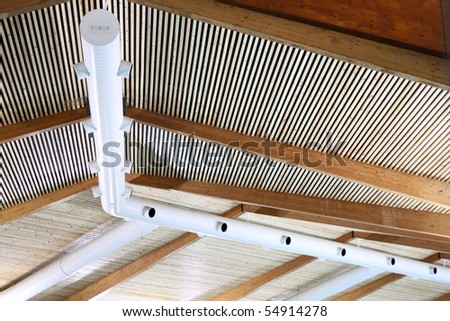 ventilation tube on wooden roof