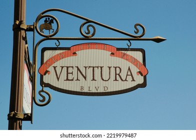 Ventura Blvd Street Sign Old Town Camarillo California