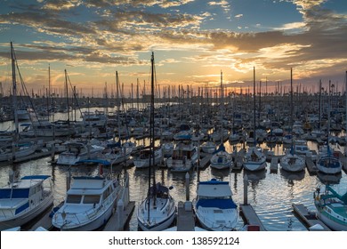 Ventura Harbor at sunset