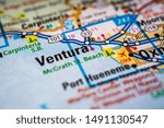 Ventura Usa map tarvel background