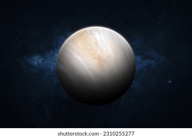 Venus, galaxy and stars. View of Venus - planet of the solar system. Galaxy, stars and planet Venus. High resolution image. This image elements furnished by NASA.