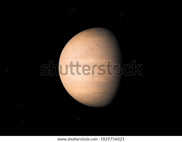 Venus planet in\
space, illuminated by the\
sun.