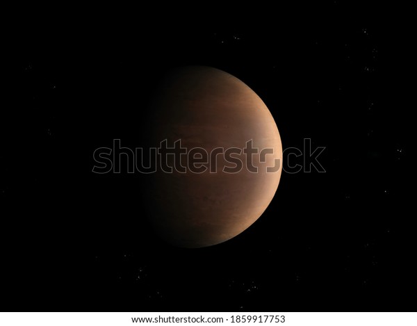 Venus planet in\
space, illuminated by the\
sun.