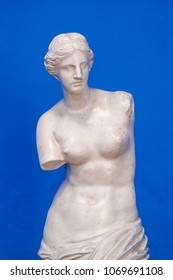 Venus Sculpture Isolated In Blue