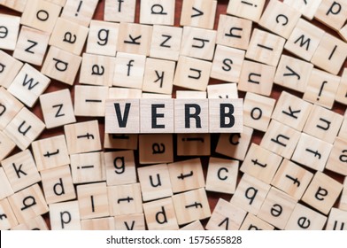 Verb Word Concept On Cubes