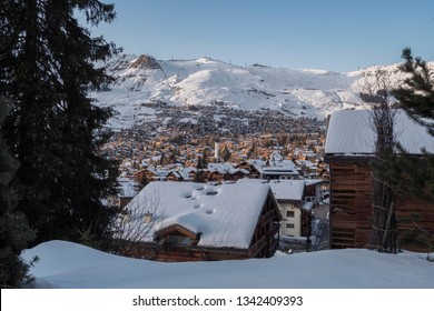 Verbier Ski Resort In Switzerland.