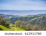 Verdant hills and valleys in Henry W. Coe State Park ,view towards Morgan Hill and San Martin, California