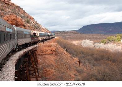 Verde Canyon Railroad train cars in Arizona
