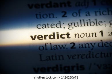 Verdict Word In A Dictionary. Verdict Concept, Definition.