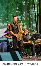 Verdun,Montreal, Quebec, Canada - June 30, 2016: Tribute To Maynard Ferguson. Free Public Jazz Concert In The Park.