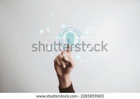 Verification of information with finger print, Internet security, online financial transaction, 2-step verification, confirm transaction and identity.