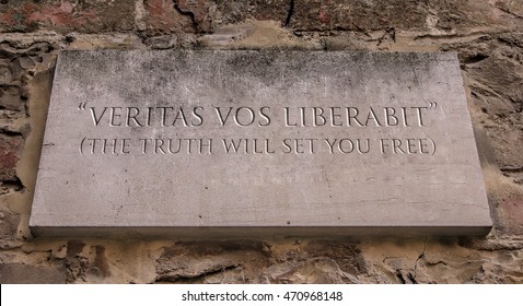 Veritas Vos Liberabit. A Latin Phrase Meaning The Truth Will Set You Free. Engraved.