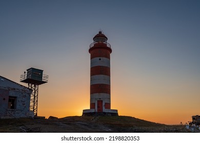 Verkhniy Goglandsky Lighthouse, Island Of Gogland, Gulf Of Finland, Russia, Baltic Sea, Sunset