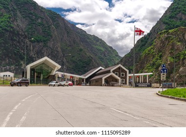 VERKHNIY LARS, RUSSIA - MAY 25, 2018: The Border Crossing Point Verkhny Lars On The Georgia-Russia Border