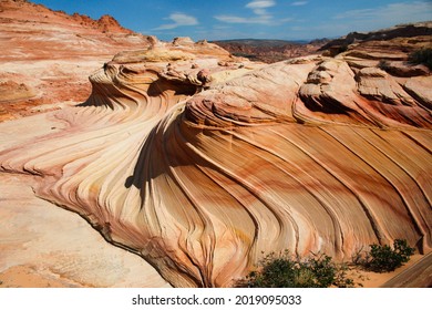 Vermilion Cliffs Nature Reserve The Wave Sandstones and Blue Sky in Arizona, USA