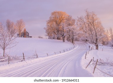 Vermont Country Road In Winter