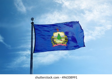 Vermont Flag On The Mast