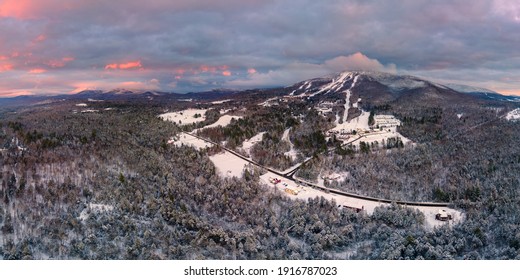 Vermont Ski Area Resort In Burke VT At Sunset