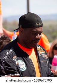 Vernal Utah, USA, May 5 2019:  
Herschel Walker Part Of The Kyle Petty Charity Ride Across America.