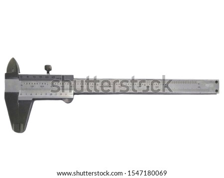 Vernier caliper isolated on white background.Vernier caliper is a tool used in scientific measurements.