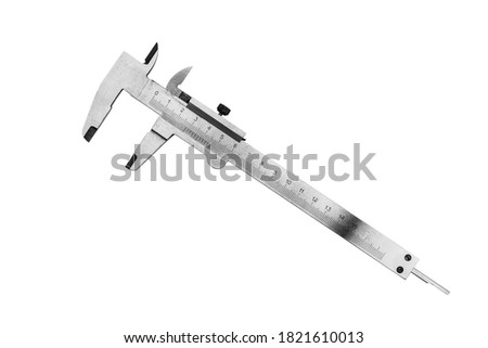 Vernier caliper multifunctional measuring instrument on white background