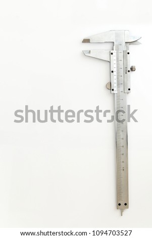 Vernier callipers isolated on a white background. Precision measuring device