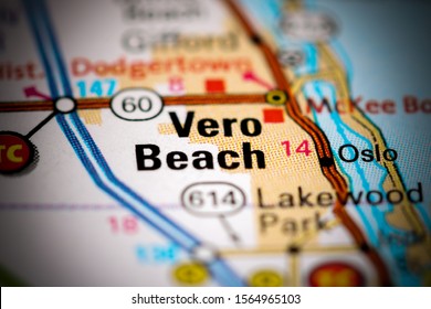 Vero Beach. Florida. USA On A Map