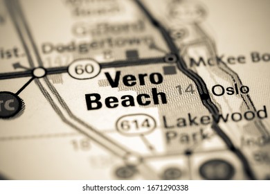 Vero Beach. Florida. USA On A Map