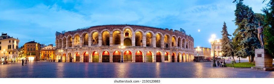 Verona, Italy - 05 29 2018: Verona Arena at night