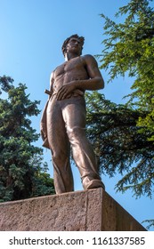 Verona, Italy - 06 May 2018: Monument To Partisan In Bra Square. Dedicated To The Participants Of The Resistance Movement Against Fascism. The Author Is Sculptor Mario Salazzari