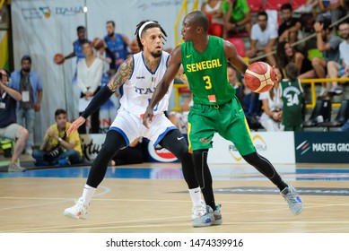 Verona, Italy, August 08 2019 Daniel Hackett - ADAMA ADAMS During The Verona Basketball Cup - Italia Vs Senegal BASKET NAZIONALI ITALIANE