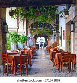 VERONA, ITALY - JULY, 2, 2016: Street Cafe In Verona, Italy