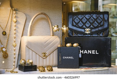 Verona, Italy - June 26, 2016: Chanel front store display in Verona, Italy.