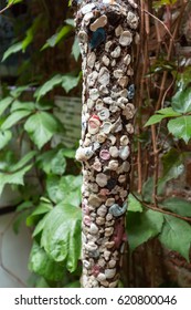 VERONA, ITALY - MAY 1, 2016: Chewing Gum Tree Of Love In The House Of Juliet In Verona. Italy