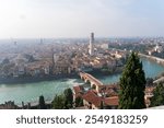 Verona, Italy - November 8, 2024: Cityscape. Aerial view of the city. Panorama of the old town