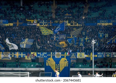 Verona, Italy, October 30, 2021, Verona Fans During Italian Soccer Serie A Match Hellas Verona FC Vs Juventus FC