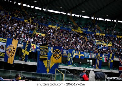 Verona, Italy, September 19, 2021, Fans Of Verona During Italian Football Serie A Match Hellas Verona FC Vs AS Roma