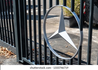 Verona, Italy - September 4, 2018: Mercedes Benz Car Dealership. Mercedes Benz Is A German Manufacturer Of High End Cars, Headquartered In Stuttgart