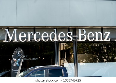 Verona, Italy - September 4, 2018: Mercedes Benz Car Dealership. Mercedes Benz Is A German Manufacturer Of High End Cars, Headquartered In Stuttgart