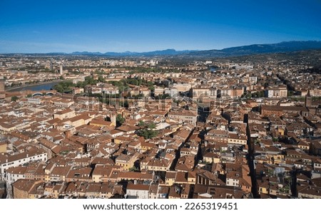 Image, Stock Photo View of the roofs of Verona from Torre dei Lamberti