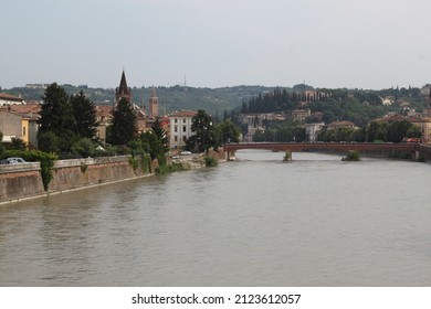 Verona River Bridge Architecture Summer Stock Photo 2123612057 ...