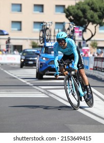 Verona, VR, Italy - June 2, 2019: Cyclist JAN HIRT of ASTANA Team at Tour of Italy also called Giro d'Italia is a cycling race with many professional cyclists