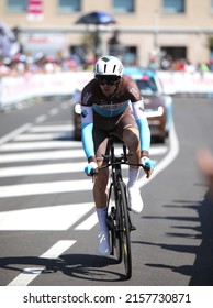 Verona, VR, Italy - June 2, 2019: Cyclist BIDARD FRANCOIS of AG2R Team at Tour of Italy also called Giro di Italia is a cycling race
