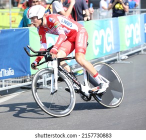 Verona, VR, Italy - June 2, 2019: Last stage Tour of Italy called Giro d Italia is a famous cycling race with MASNADA FAUSTO professional cyclist