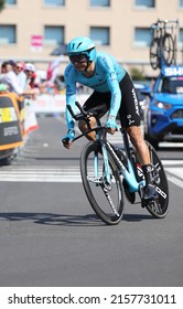 Verona, VR, Italy - June 2, 2019: Cyclist JAN HIRT of ASTANA Team at Tour of Italy also called Giro di ITALIA is a cycling race with professional cyclists