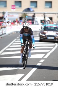Verona, VR, Italy - June 2, 2019: Cyclist VUILLERMOZ ALEXIS of AG2R Team at Tour of Italy also called Giro d'Italia is a cycling race with many cyclists