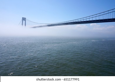 Verrazano Bridge In Fog