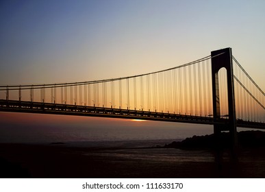 Verrazano Narrows Bridge  which connects Brooklyn, NY with Staten Iskand NY (suspension bridge)