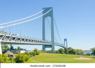 Verrazano-Narrows Bridge, NYC - view from Staten Island 