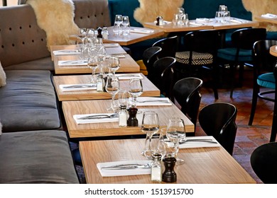 Versailles; France - April 20 2019 : Restaurant In The Notre Dame District